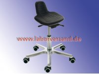 Lab stool with short backrest » <br>Aluminum base with chromed pneumatic spring » 4671.11A