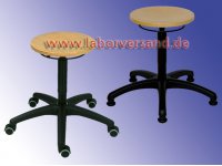 Lab stool with wooden seat